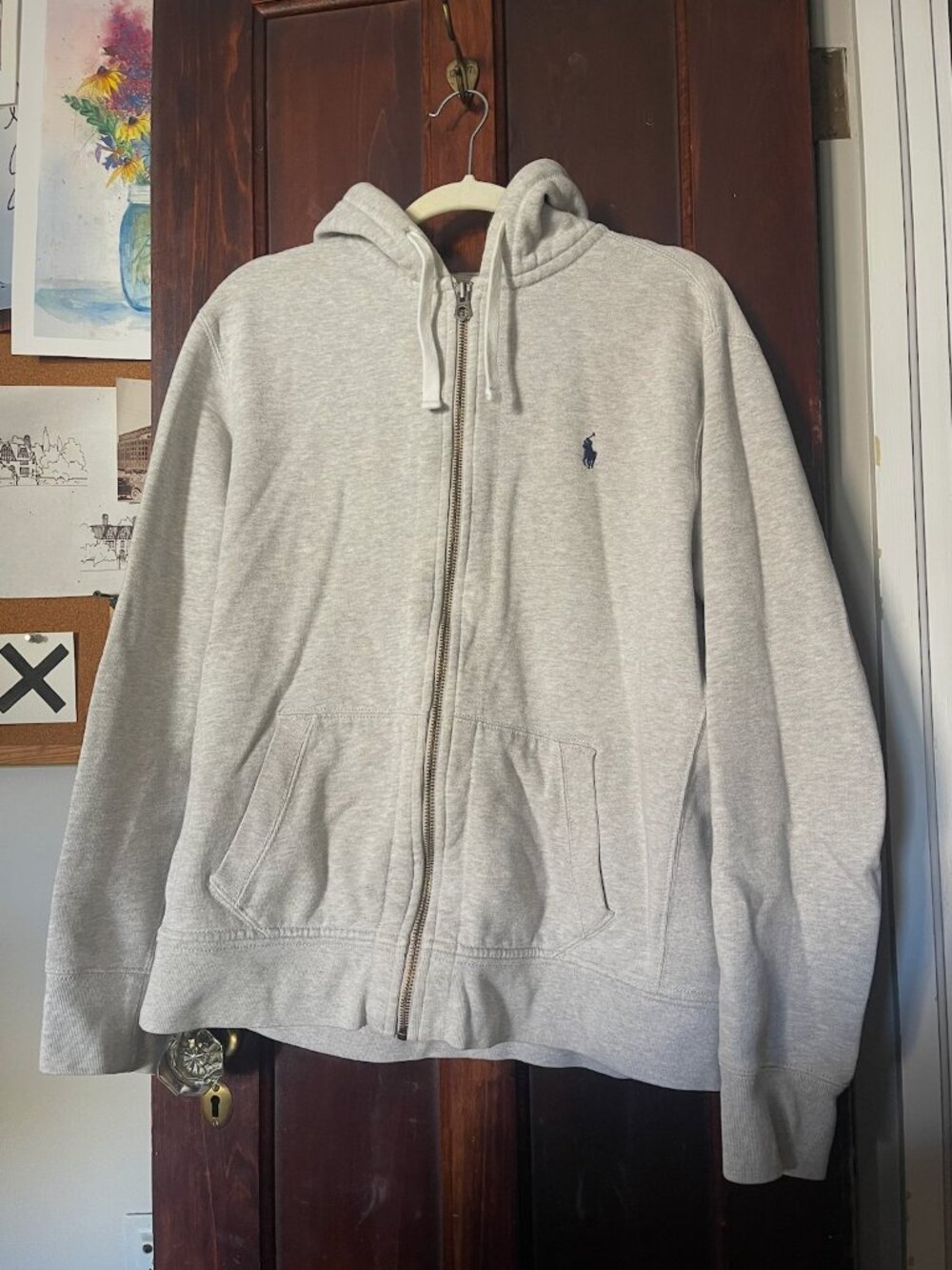 Classic Heather Gray Polo Ralph Lauren Full-zip Fleece Hoodie